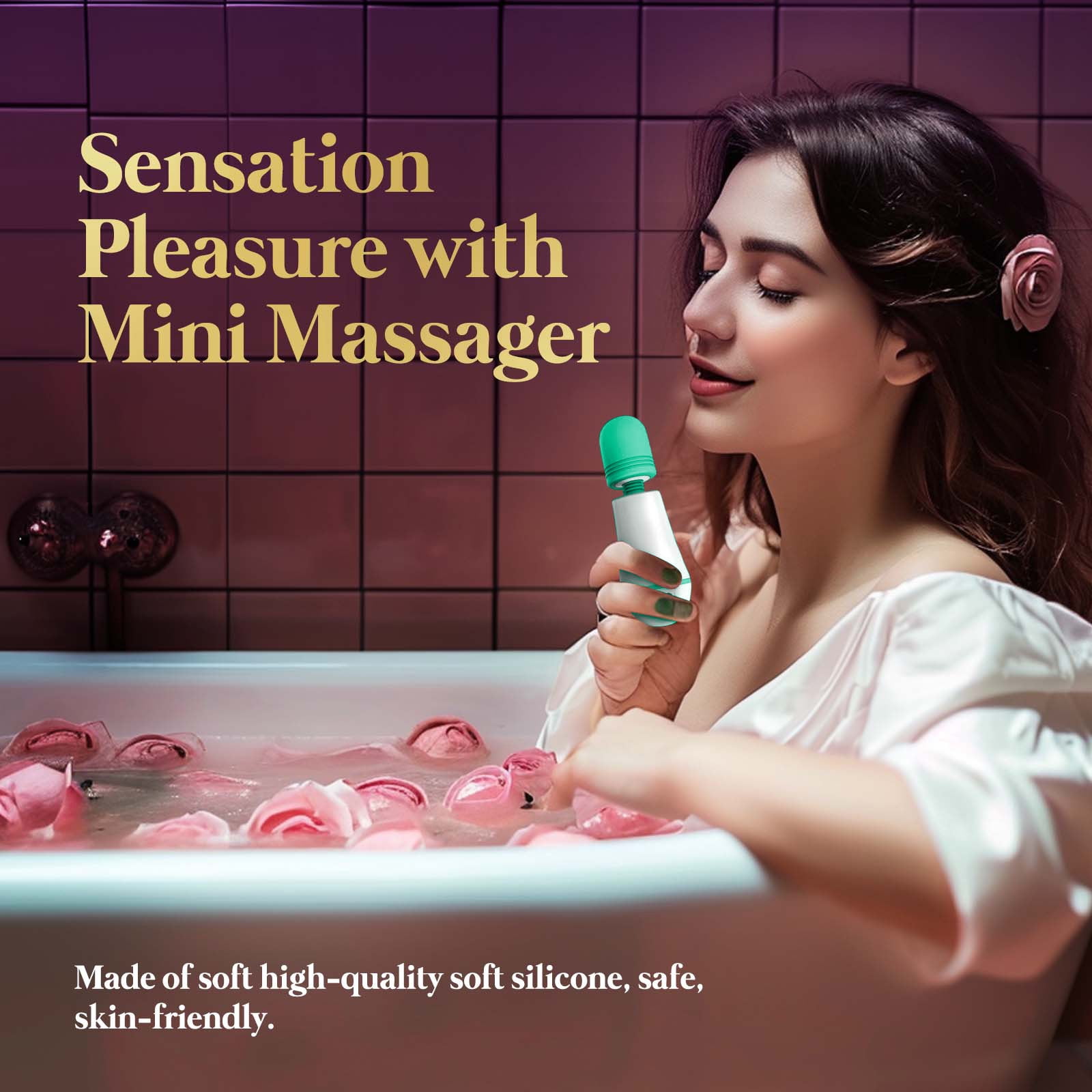 Vibrator Wand Massager, Mini Wand Vibrator Adult Sex Toys for Her Pleasure with 8 Powerful Vibrations, G Spot Sex Toy for Women Partner