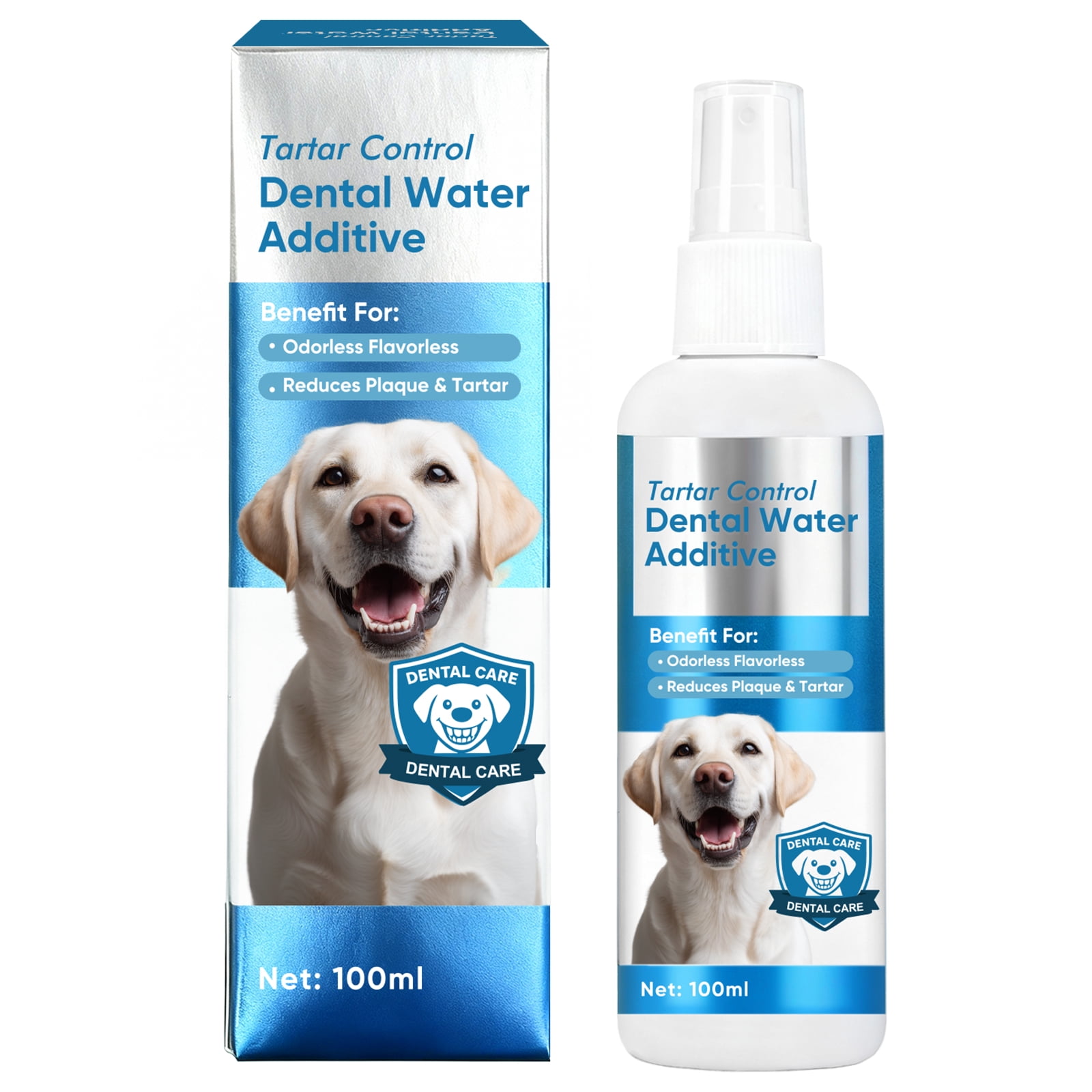 Pet Dog Dental Care Spray, Breath Freshener Dog Teeth Cleaning Spray for Bad Breath, Reduce Plaque & Tartar, No Brushing